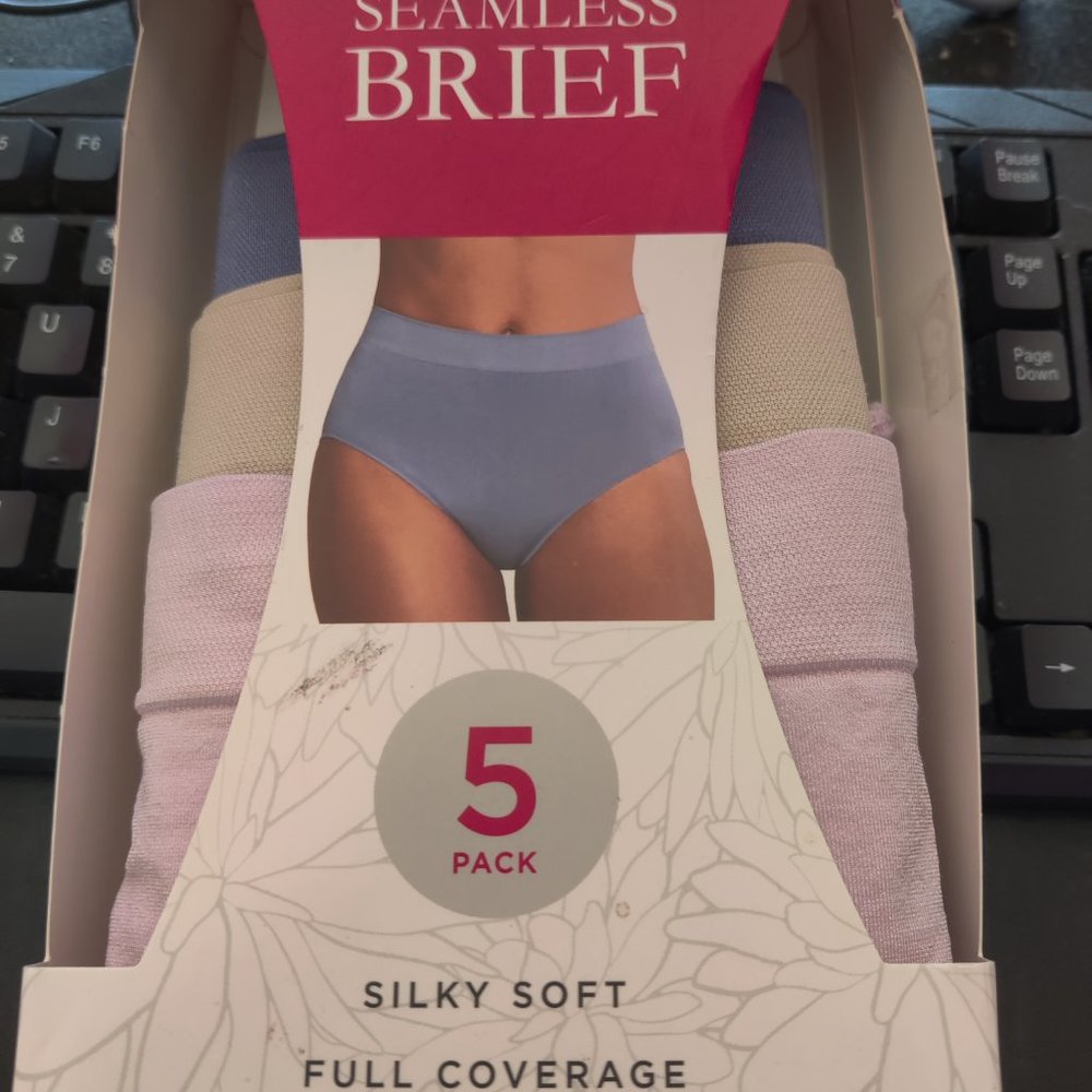 OPEN BOX Carole Hochman Women Seamless Brief 3-Pack Pantie Multi Sz M $70 8HL062